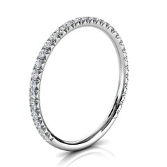 18k White Gold Mini GIA French Pave Diamond Ring '1/4 Ct. tw'