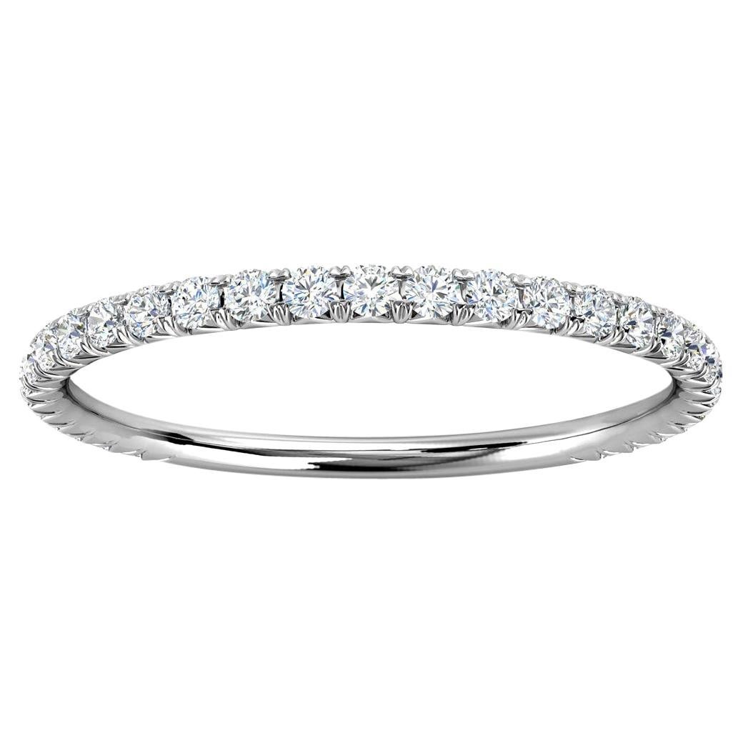 For Sale:  18k White Gold Mini GIA French Pave Diamond Ring '1/4 Ct. tw'