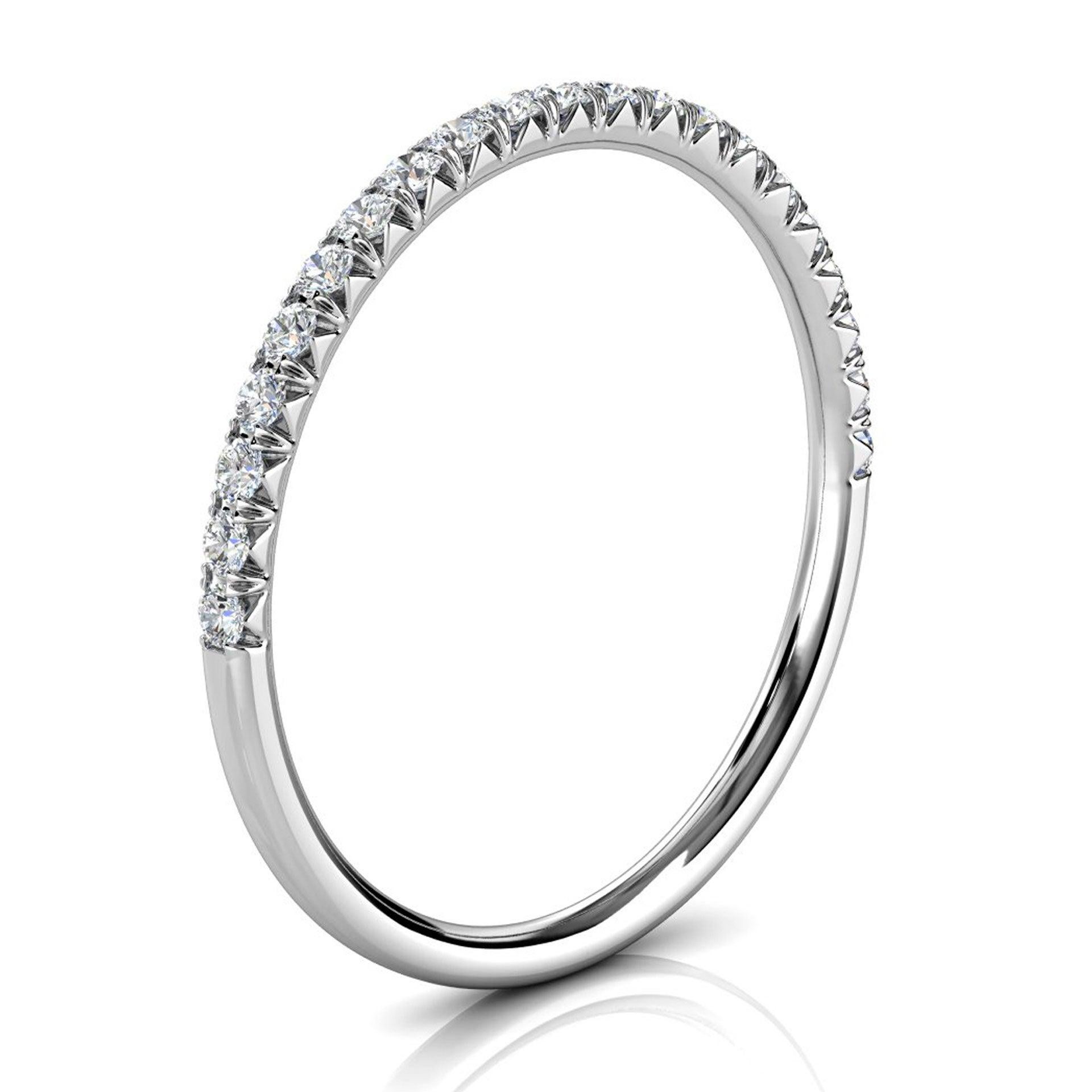 For Sale:  18k White Gold Mini Voyage French Pave Diamond Ring '1/6 Ct. tw' 2