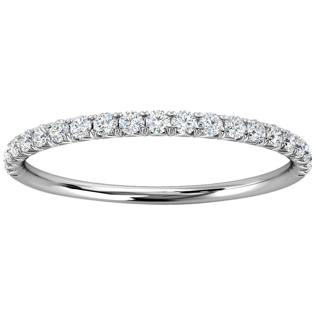 For Sale:  18k White Gold Mini Voyage French Pave Diamond Ring '1/6 Ct. tw'