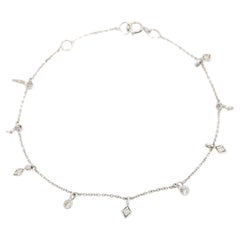 Bracelet minimaliste en or blanc 18 carats avec diamants