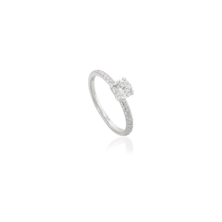 For Sale:  18k White Gold Minimalist Moissanite Engagement Ring for Anniversar Gift 3