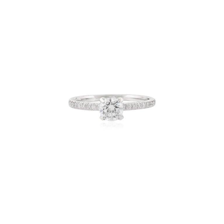 For Sale:  18k White Gold Minimalist Moissanite Engagement Ring for Anniversar Gift 6