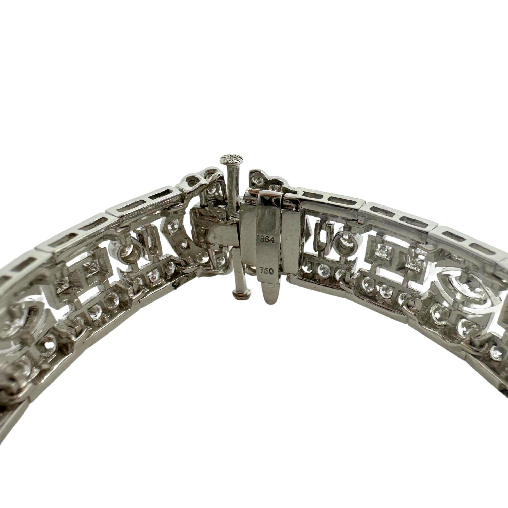 Bracelet en or blanc 18 carats avec diamants tailles mixtes en vente 1