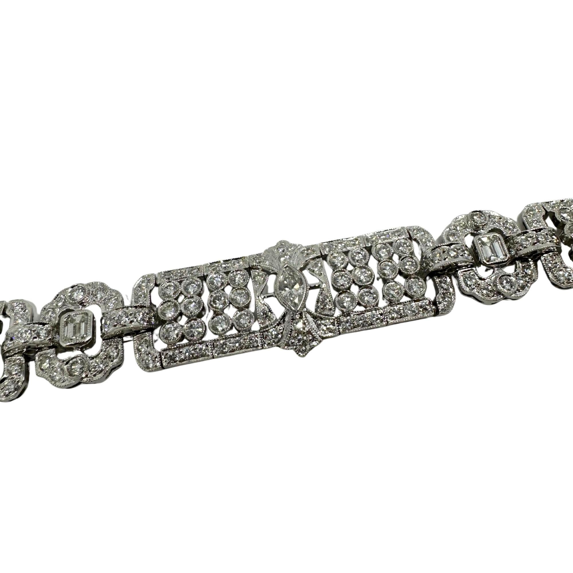 18K White Gold Mixed Cut Diamond Bracelet For Sale 2