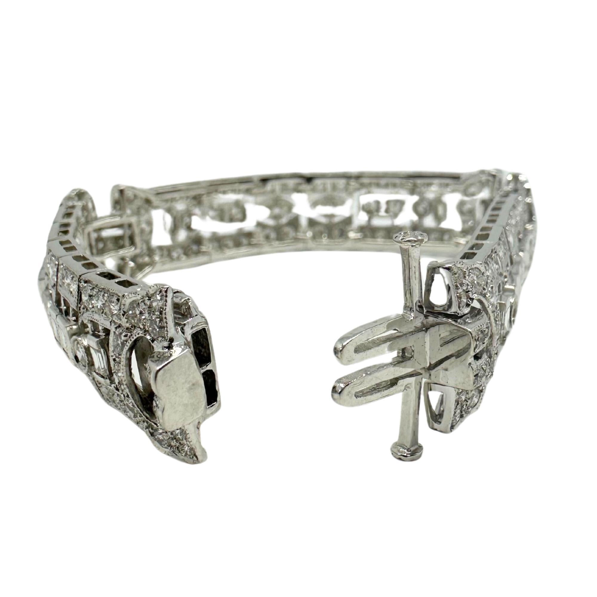 Bracelet en or blanc 18 carats avec diamants tailles mixtes en vente 4