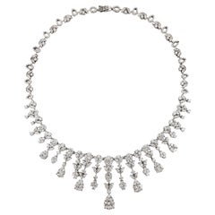 18k White Gold Mixed-Cut Diamond Fringe Necklace