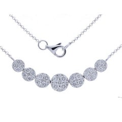 Collier grappe ronde collection Moonlight en or blanc 18 carats avec diamants de 1,25 carat