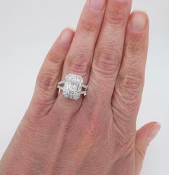 18k White Gold Mosaic Diamond Ring Made by EFFY