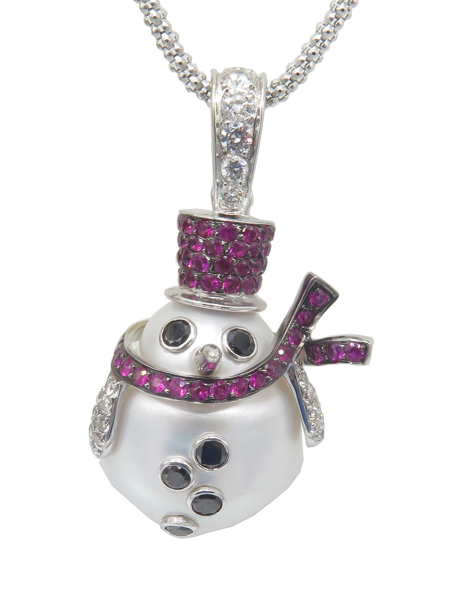 pearl snowman necklace