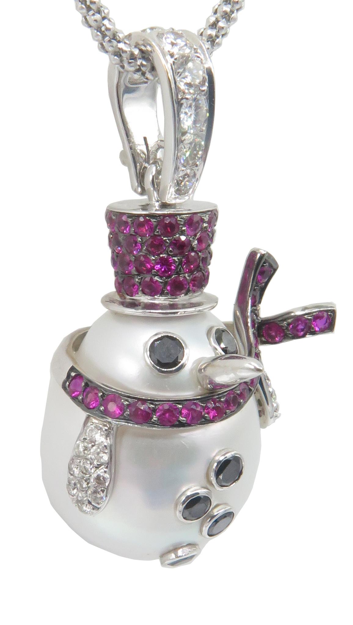 snowman pendant necklace