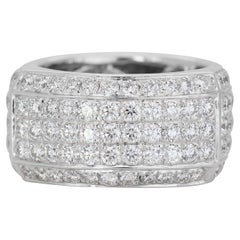 18K White Gold Multiple Layered Diamond Style Ring with 4.29 Ct Natural Diamonds