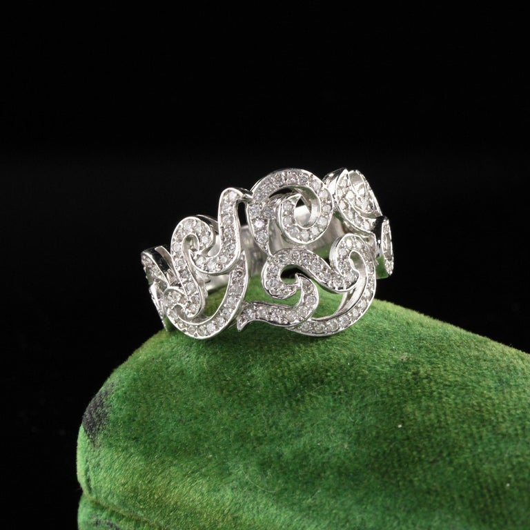 18 Karat White Gold Natan Designer Diamond Ring at 1stDibs