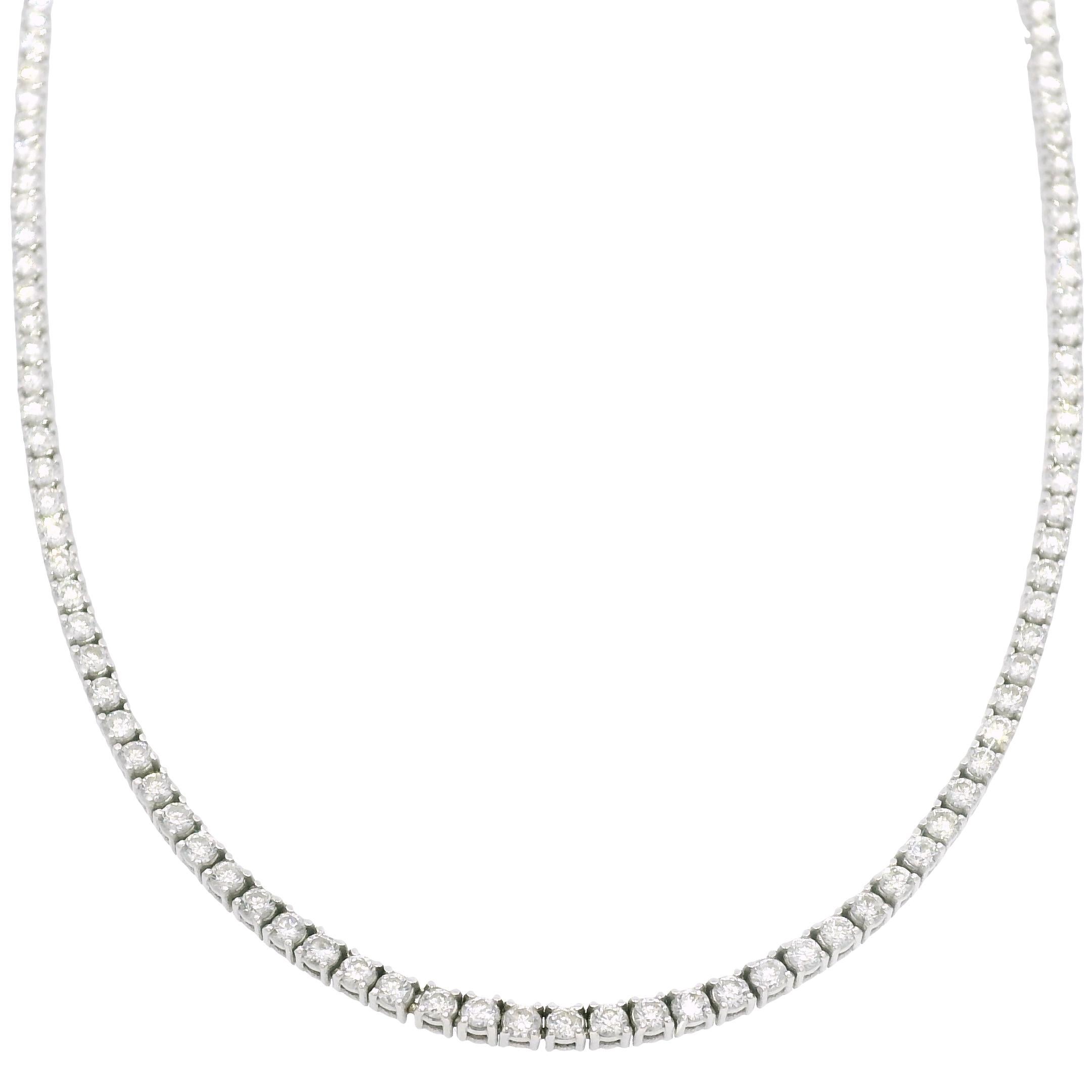 Collana Tennis con diamanti naturali da 4,0 carati in oro bianco 18k

Prodotto: Collana Tennis con diamanti Nature
Materiale: oro bianco 18k
Dettagli sui diamanti: Ci sono circa 4.0 carati di diamanti naturali a taglio brillante rotondo.
Chiarezza