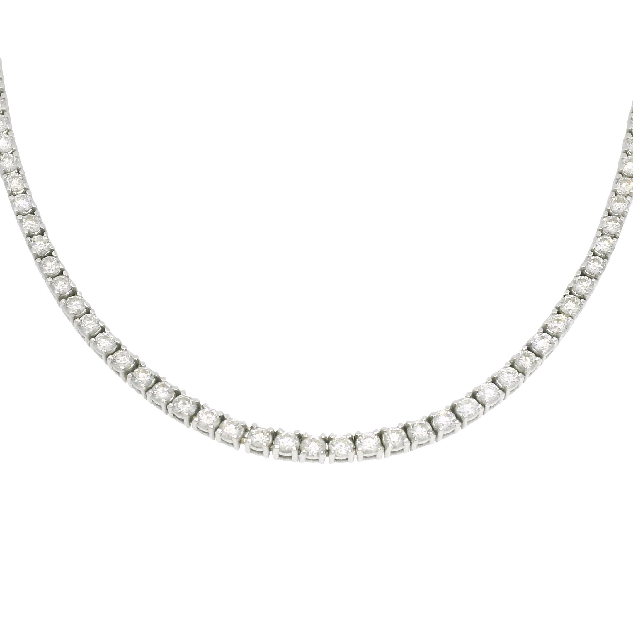 Collana Tennis con diamanti naturali da 4,0 carati in oro bianco 18k in vendita 2