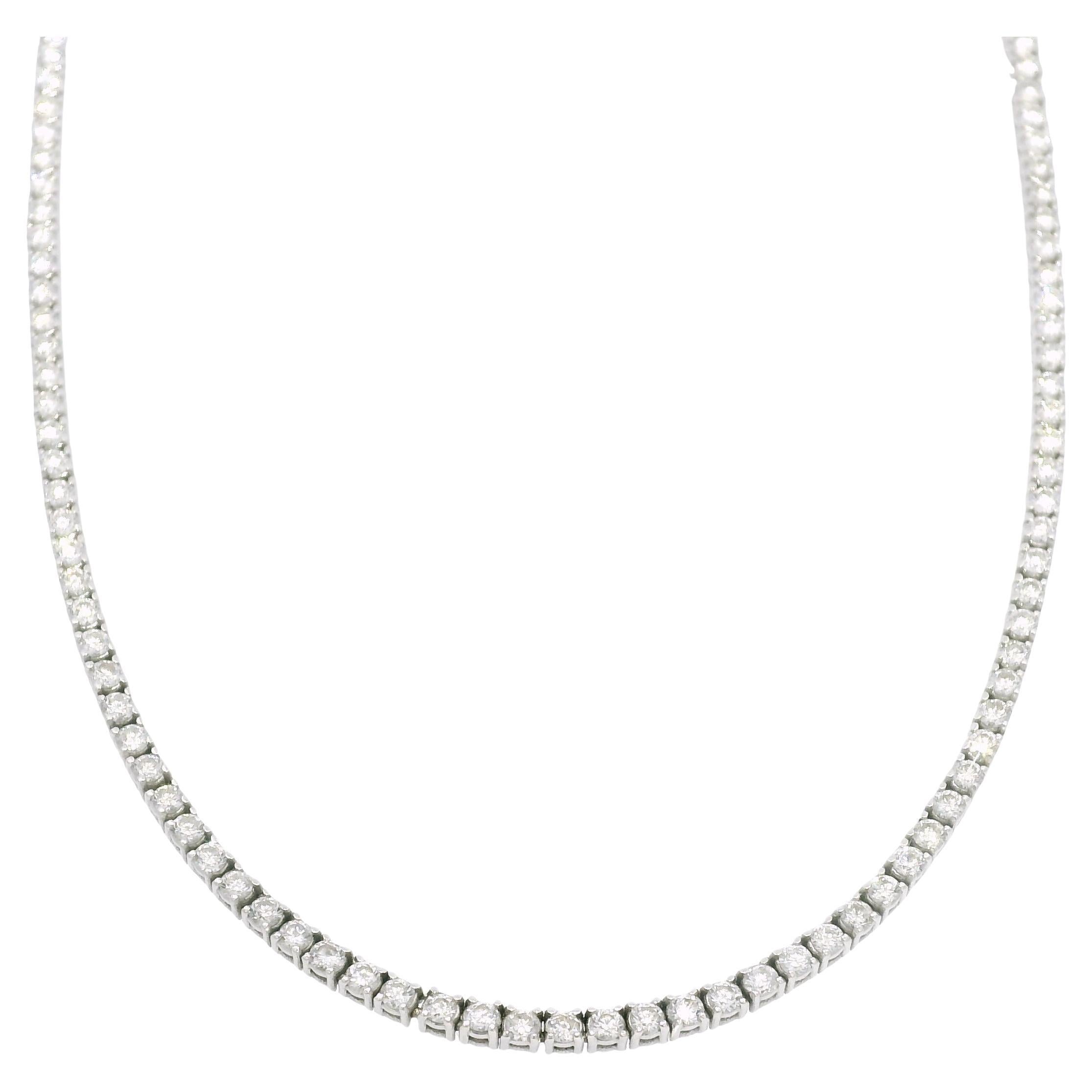 Collana Tennis con diamanti naturali da 4,0 carati in oro bianco 18k