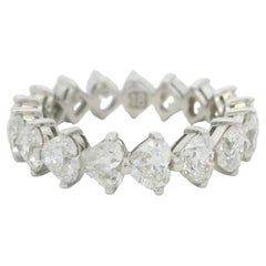 Bague d'éternité en or blanc 18 carats, diamant naturel en forme de cœur de 4,25 carats En stock