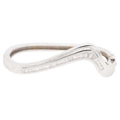 18k White Gold Natural Baguette Bangle Bracelet