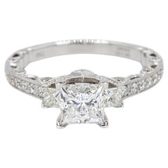 18K Weißgold Natürlicher Brillant Diamant Solitär Ring