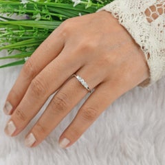 18k Weißgold natürlicher zierlicher SI/H natürlicher Diamant stapelbarer Bandring