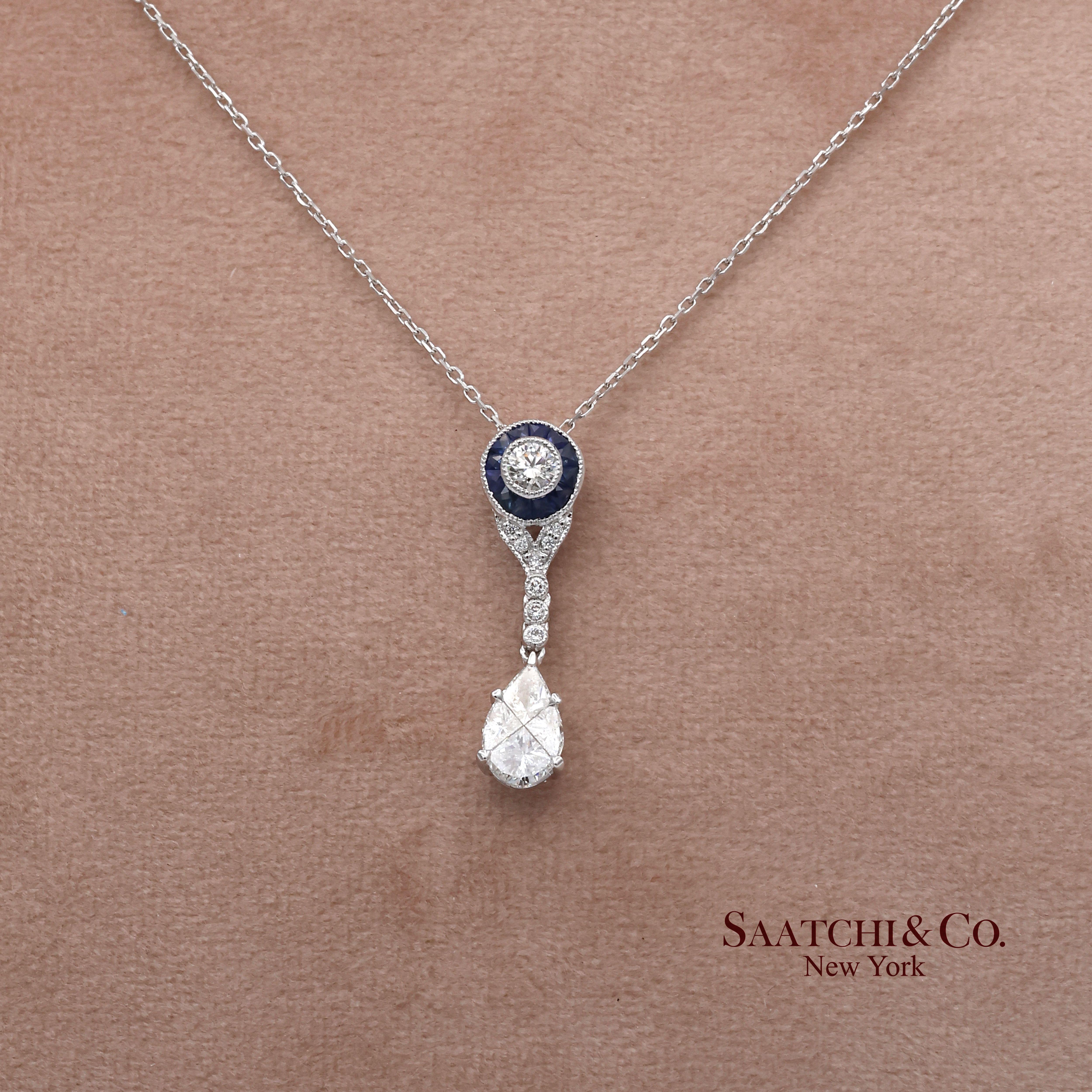 Collier à pendentifs en diamants et saphirs naturels

Type de métal : Or blanc 18K & 14K
Poids total de l'article : 3,3 grammes (chaîne incluse)
De taille raisonnable : Non
1:
Pierre principale : Diamant naturel
Poids du diamant : 0,91 carat (13
