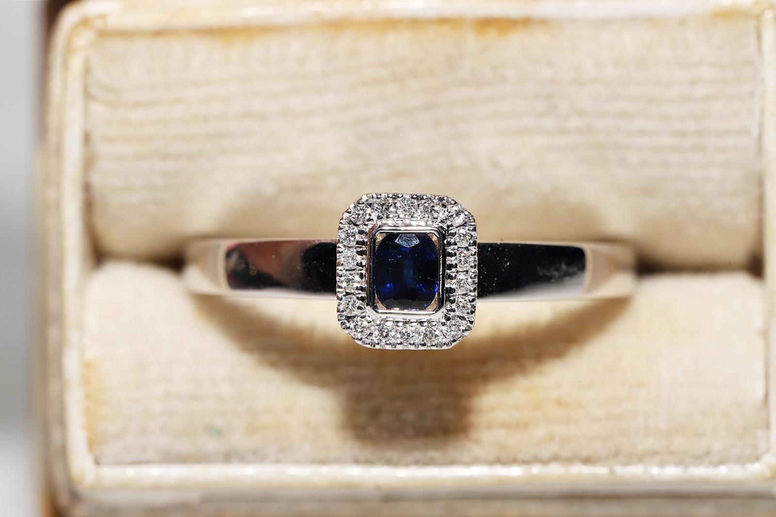18k White Gold Natural Diamond And Sapphire Decorated Ring  In Good Condition For Sale In Fatih/İstanbul, 34