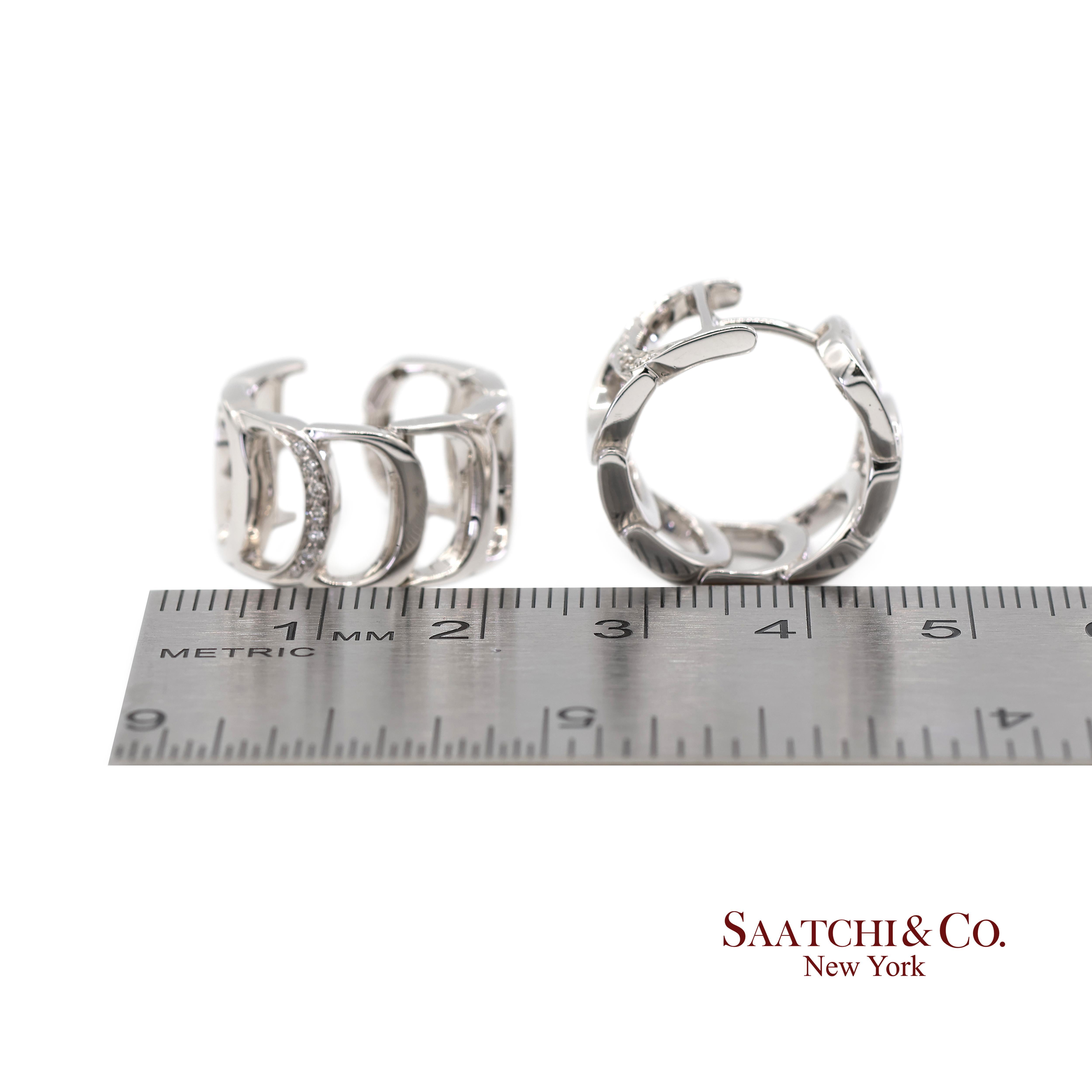 Boucles d'oreilles Damiani en or blanc 18 carats avec diamant naturel authentique en vente 6