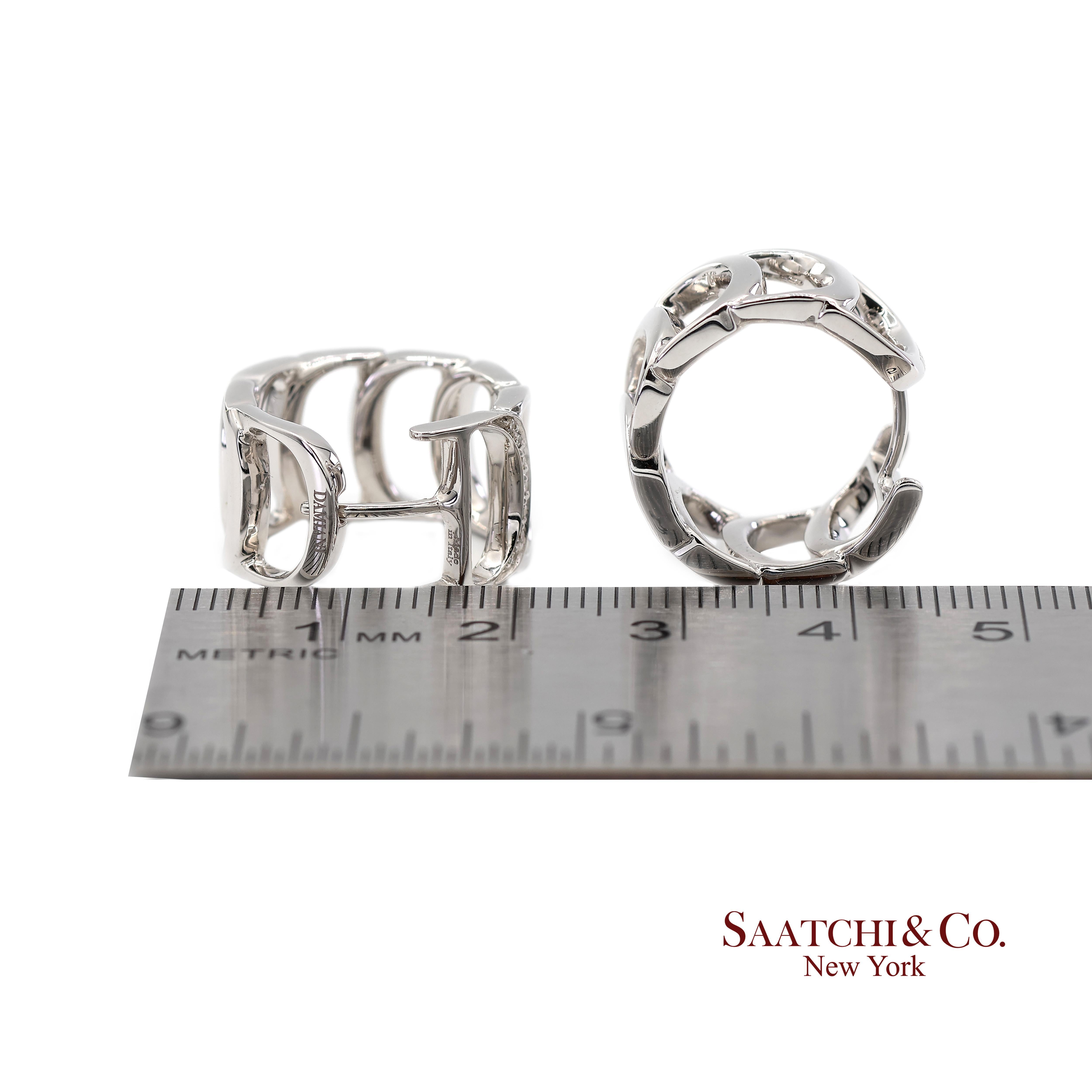 Boucles d'oreilles Damiani en or blanc 18 carats avec diamant naturel authentique en vente 7