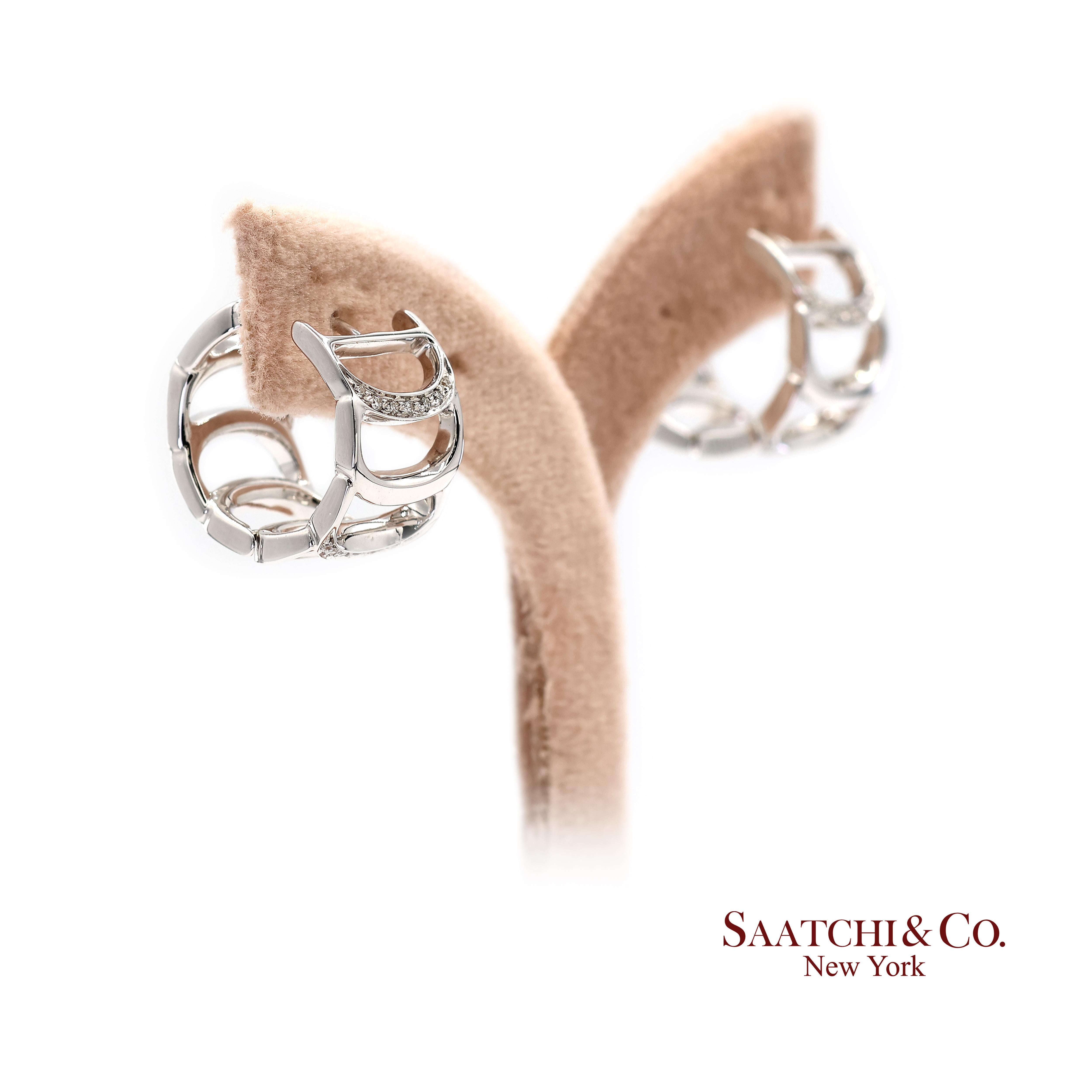 Boucles d'oreilles Damiani en or blanc 18 carats avec diamant naturel authentique en vente 10