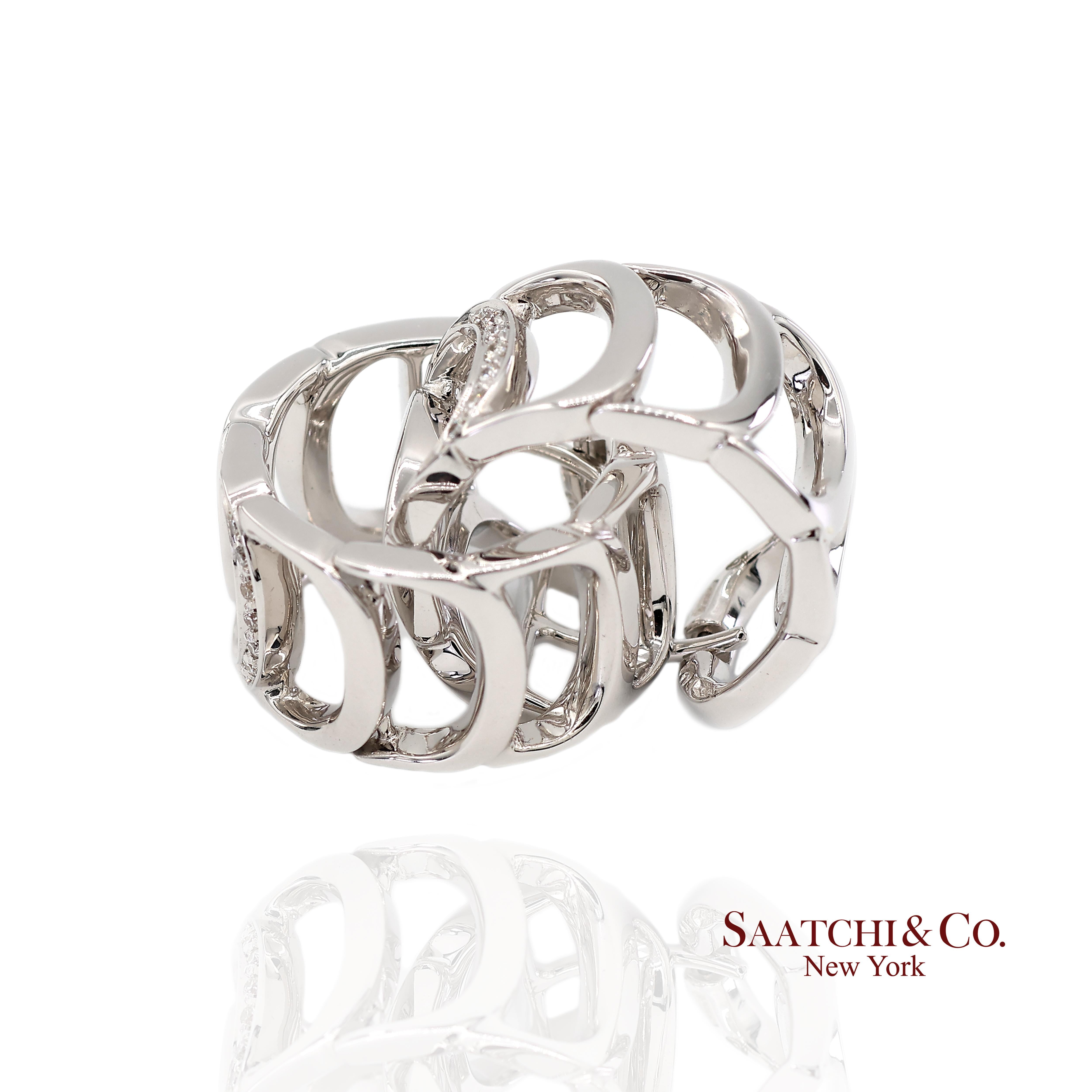 Boucles d'oreilles Damiani en or blanc 18 carats avec diamant naturel authentique en vente 2