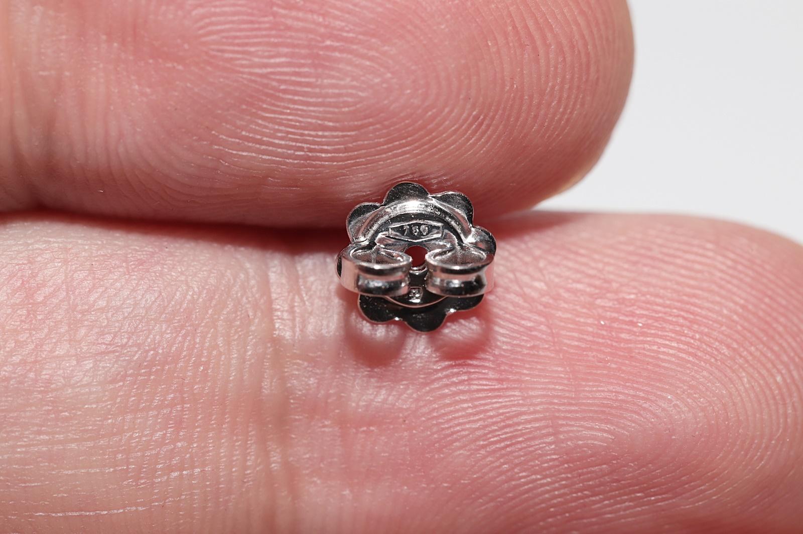 18 Karat Weißgold Natürlicher Diamant Dekorierter Tropfenohrring mit Diamanten im Angebot 4