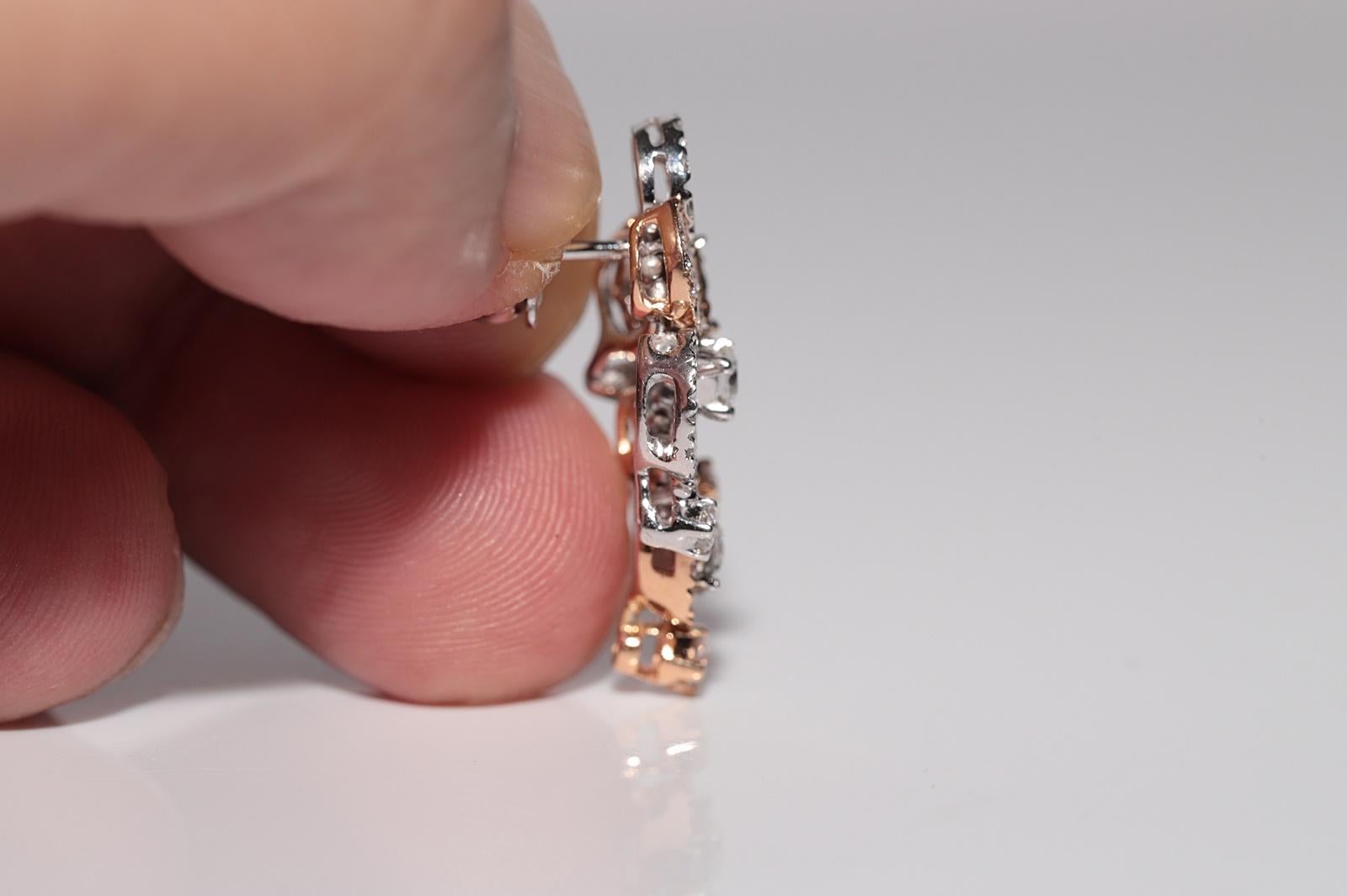 18 Karat Weißgold Natürlicher Diamant Dekorierter Tropfenohrring mit Diamanten Damen im Angebot