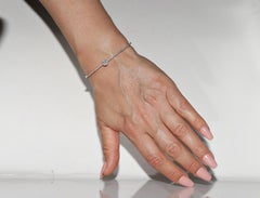 18k Weiß  Gold Naturdiamant dekoriert Armreif Armband