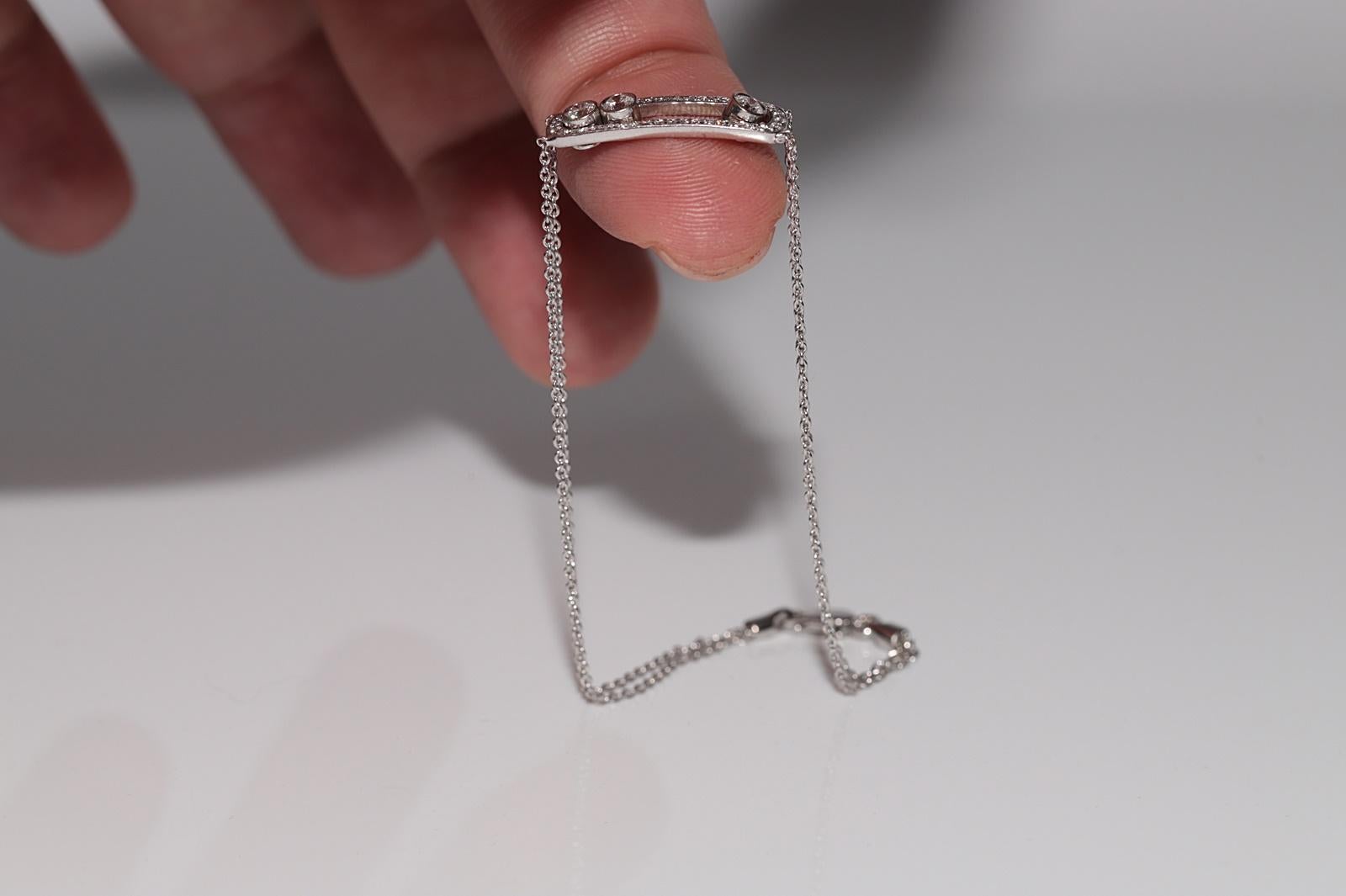Bracciale decorato con diamanti naturali in oro bianco 18 carati in vendita 8