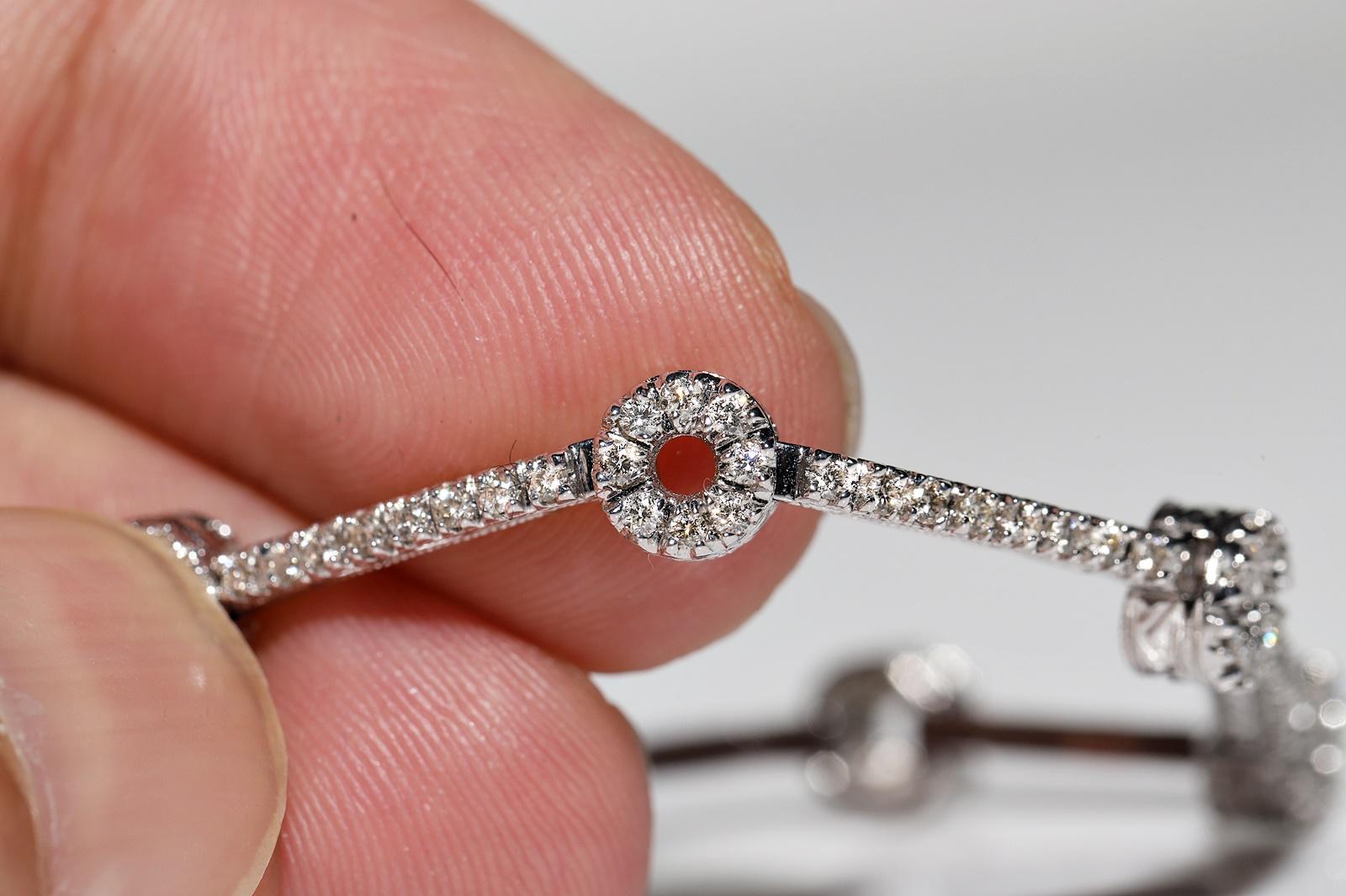 18k White Gold Natural Diamond Decorated Tennis Bracelet For Sale 9