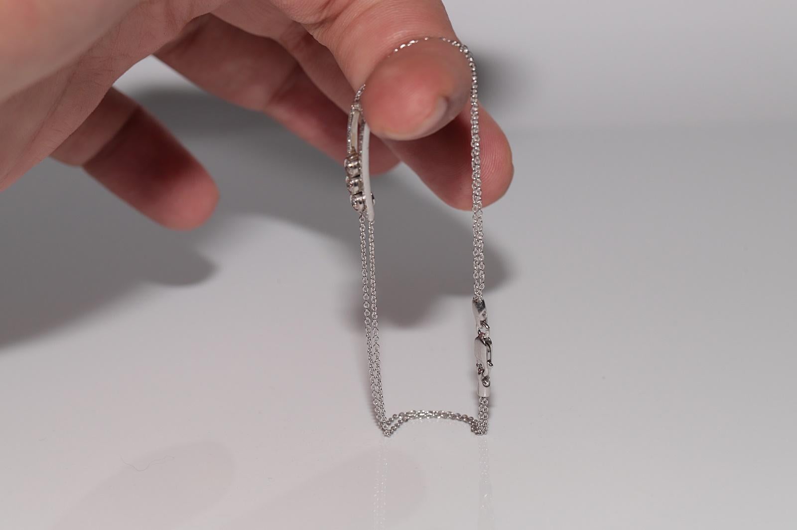 Bracciale decorato con diamanti naturali in oro bianco 18 carati in vendita 9