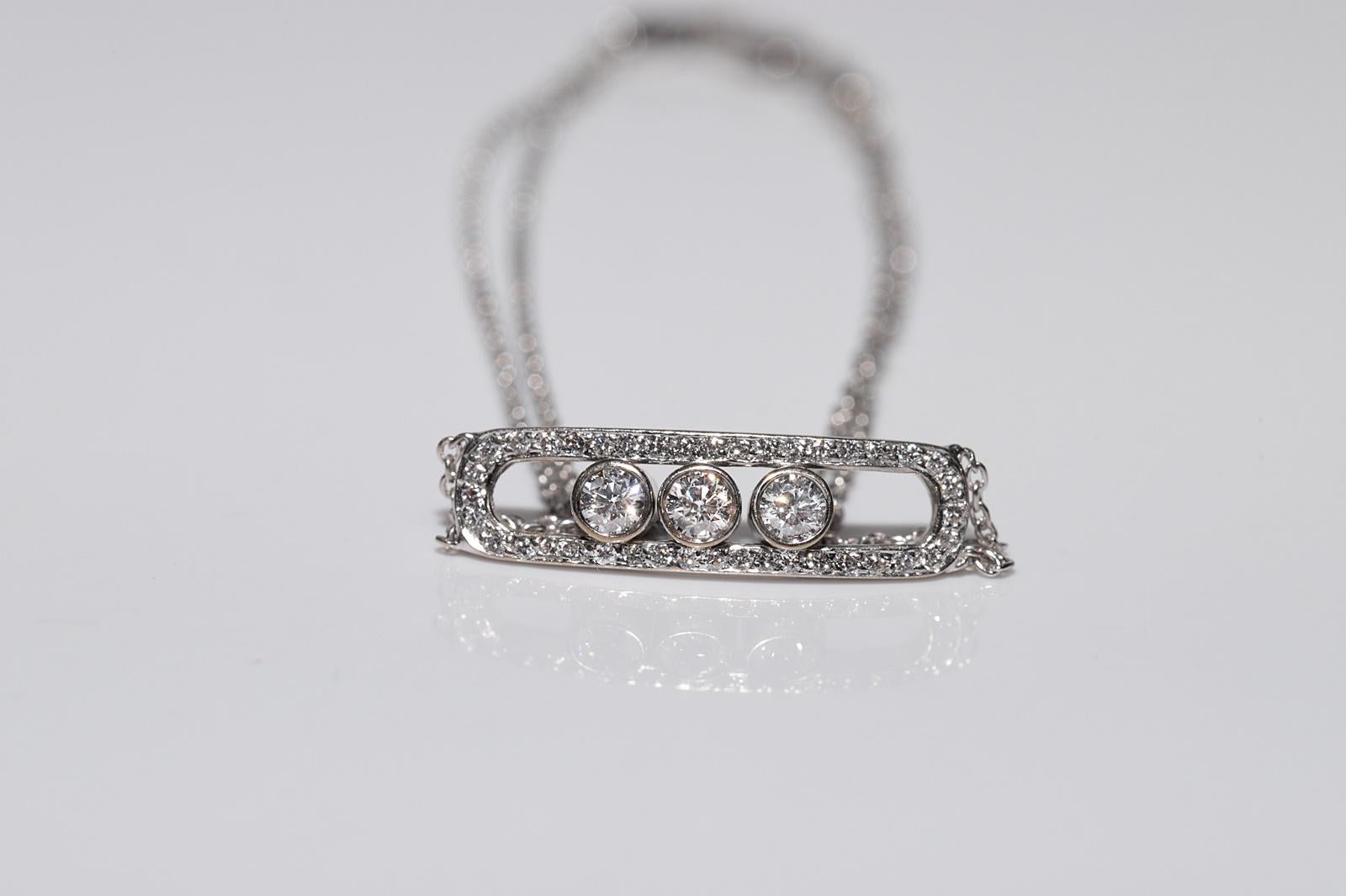 Moderno Bracciale decorato con diamanti naturali in oro bianco 18 carati in vendita