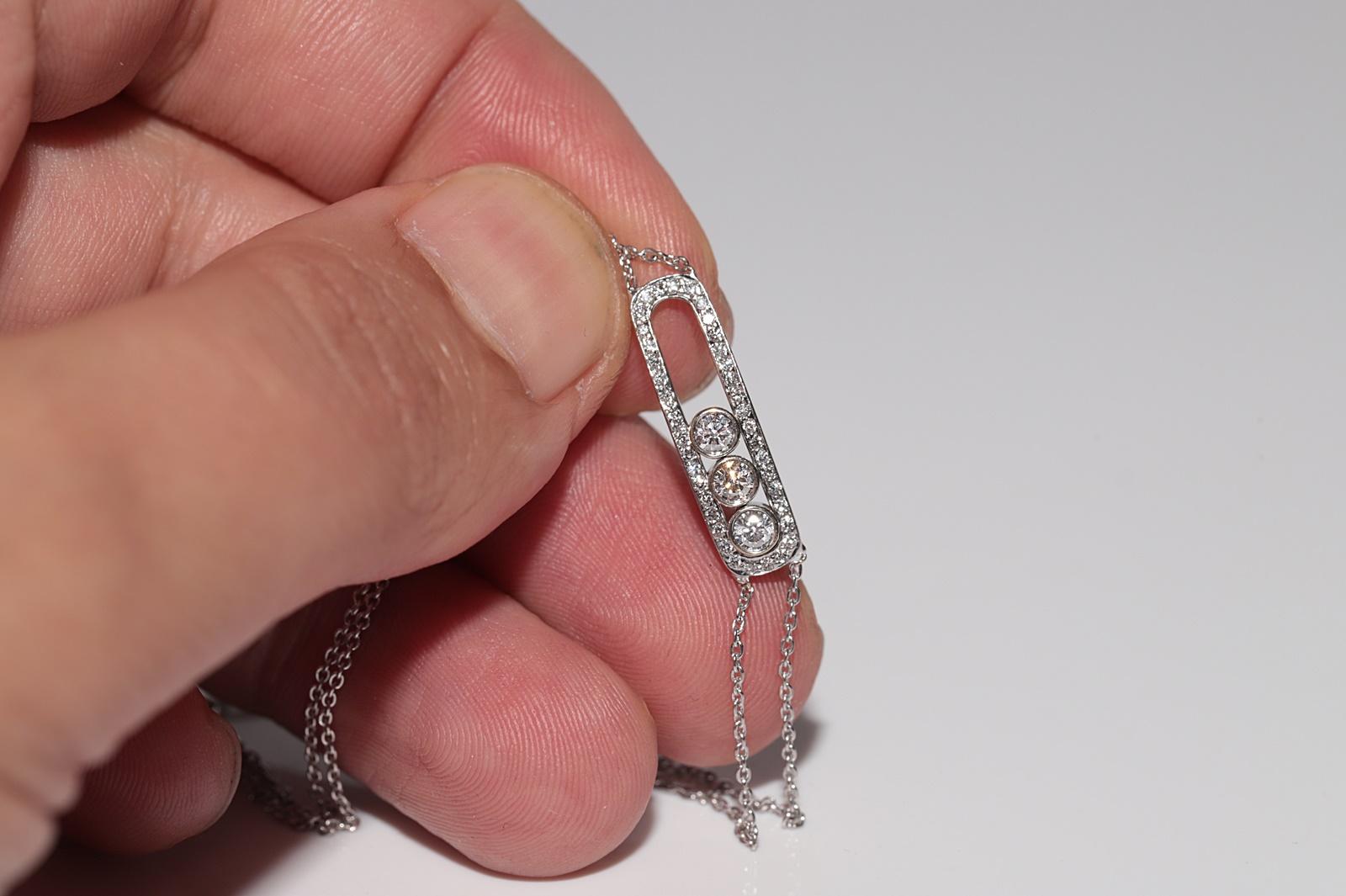 da uomo o donna Bracciale decorato con diamanti naturali in oro bianco 18 carati in vendita