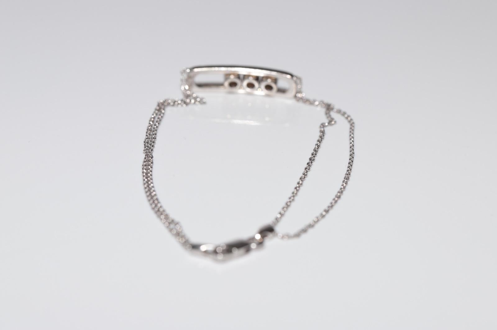 Bracciale decorato con diamanti naturali in oro bianco 18 carati in vendita 2