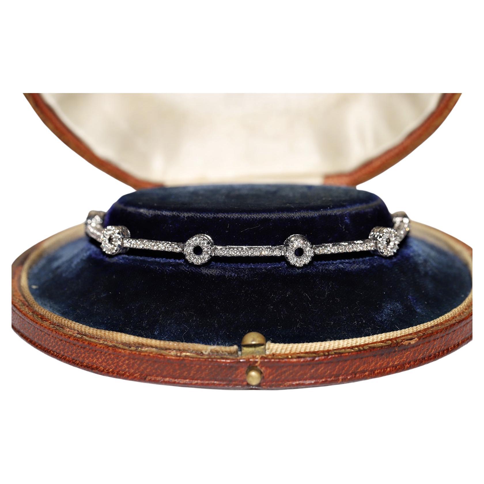 18 Karat Weißgold Dekoriertes Tennisarmband mit natürlichen Diamanten