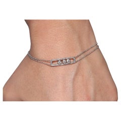 Bracelet décoré de diamants naturels en or blanc 18 carats