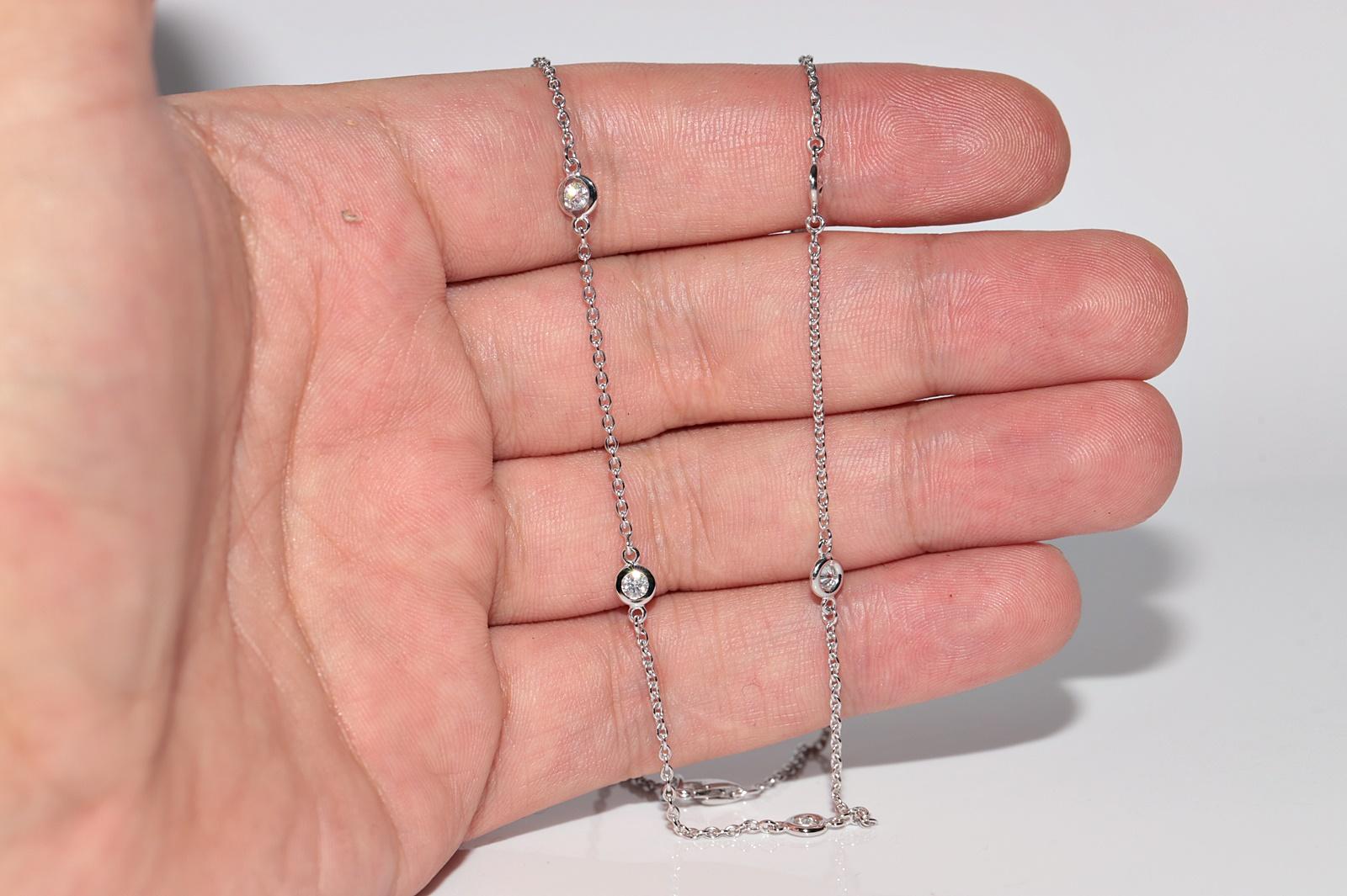 Collier décoré de diamants naturels en or blanc 18k Bon état - En vente à Fatih/İstanbul, 34