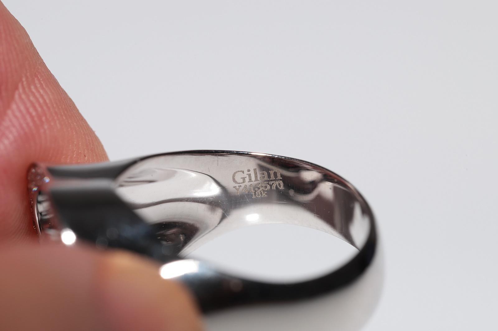 18 Karat Weißgold Natürlicher Diamant Dekorierter Ring im starken Herzstil im Angebot 6