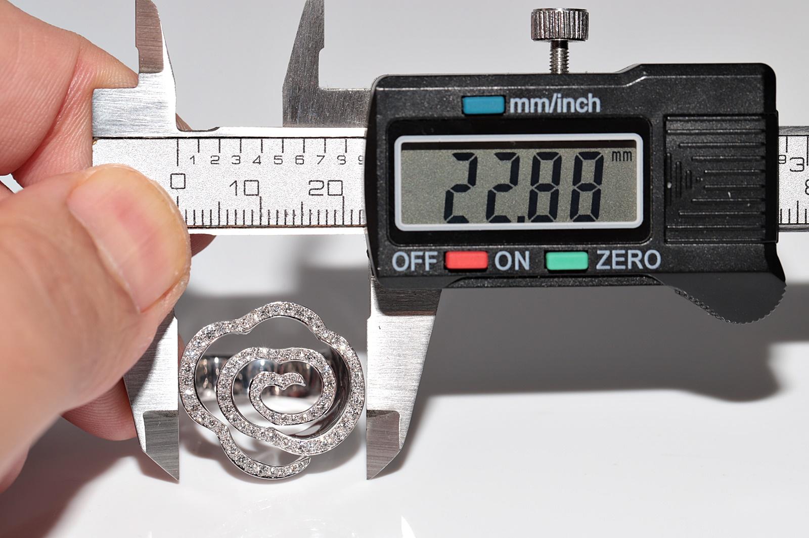 18 Karat Weißgold Natürlicher Diamant Dekorierter Ring im starken Herzstil im Angebot 10