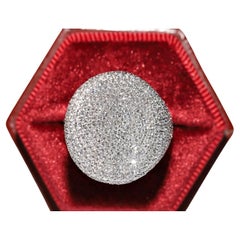 18 Karat Weißgold Natürlicher Diamant Dekorierter starker Ring mit Diamanten