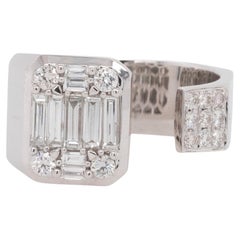 Anello con diamante naturale in oro bianco 18k