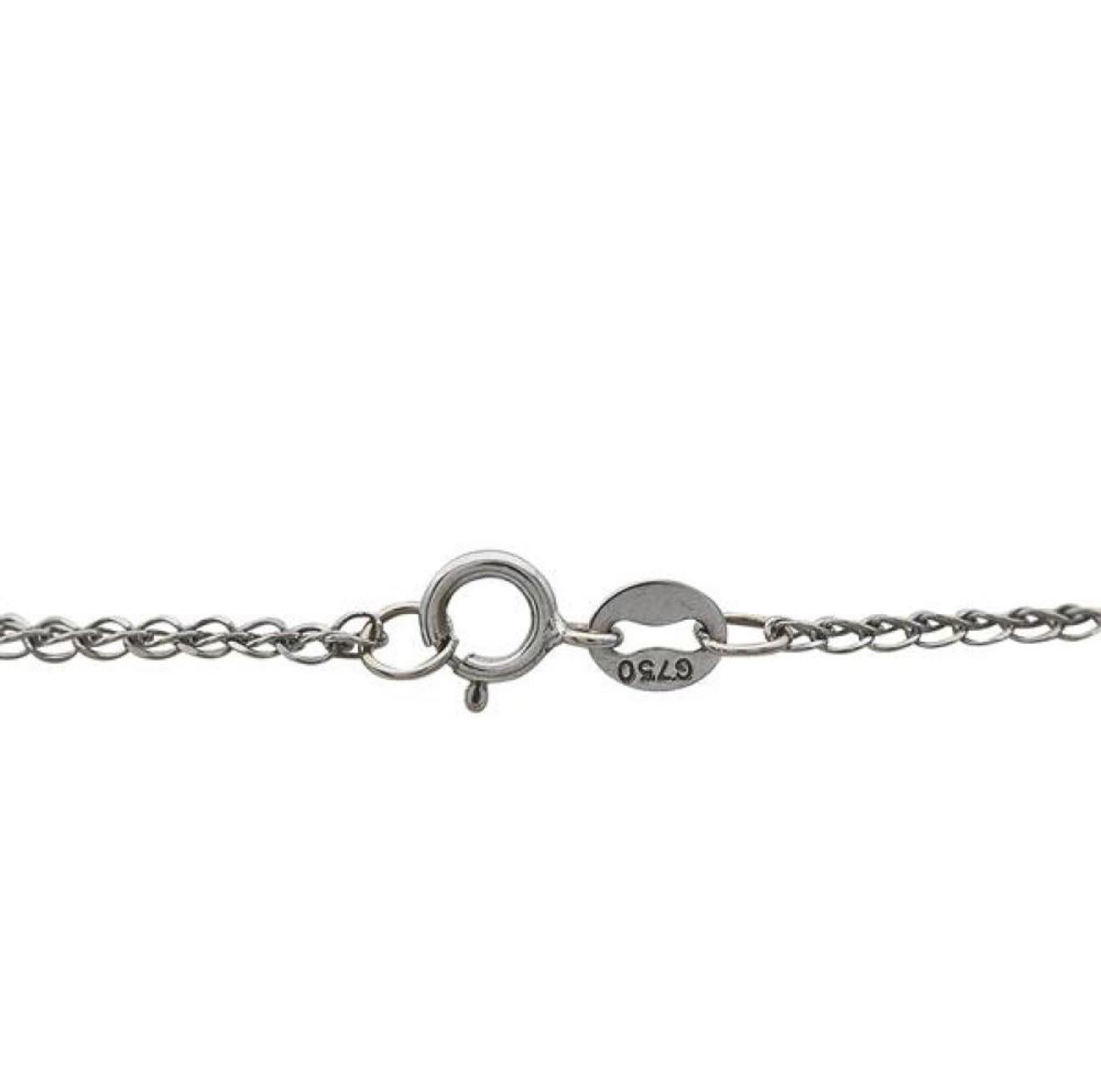 Taille ronde Collier en or blanc 18K avec pendentif en forme de cercle ouvert et diamant naturel 0.65 CTW en vente