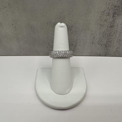 18K White Gold Natural Diamond Pave Eternity Ring 3.68ct GH SI 6.5