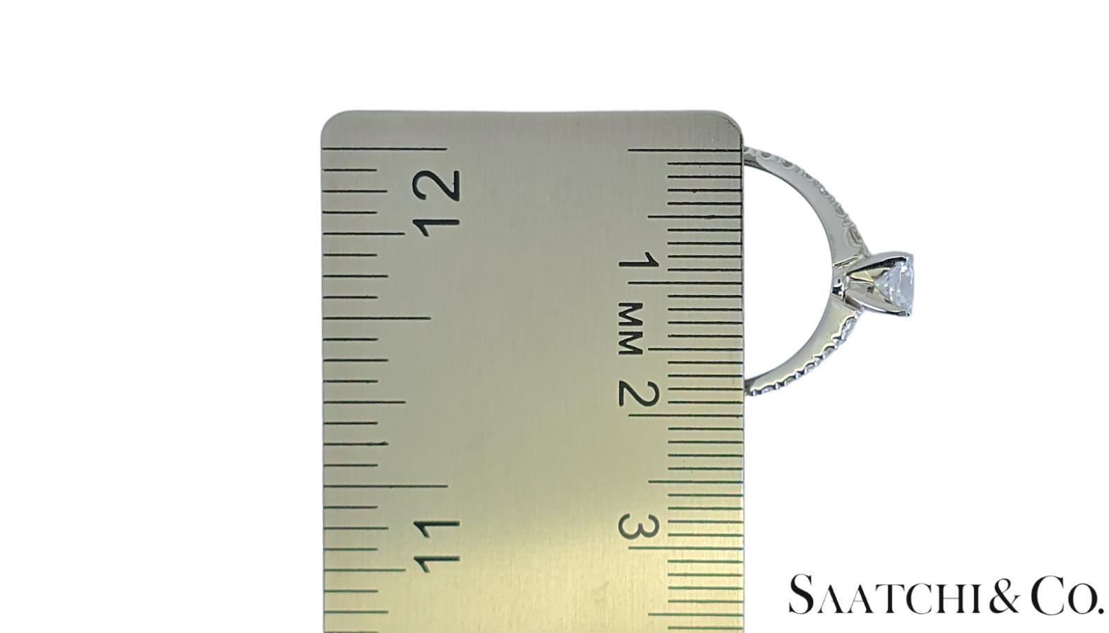 18K Weißgold - Natürlicher Diamant Solitär Ring Verlobung/Jahrestag/Hochzeit im Angebot 4
