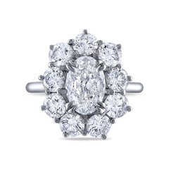 Anello aureola con diamante Brilliante senza difetti Nature